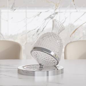 Carafe en verre transparent moderne, design cristal, 24 cm, objet décoratif - Product Image 2