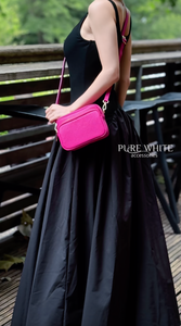 Mini sac à bandoulière pour appareil photo avec deux compartiments zippés – Cuir véritable italien – Fait main – PS496 - Product Image 6