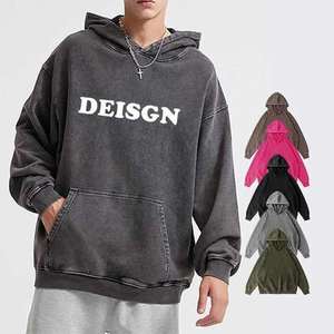 Sudaderas con capucha para hombre de talla grande informales de alta calidad con diseño personalizado de color sólido - Product Image 4