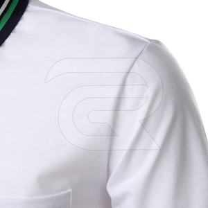 T-shirts de polo de golf vierges pour hommes 100% coton avec logo brodé polos décontractés à manches courtes unies - Product Image 6