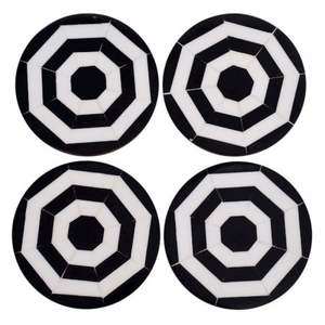 Tasse à thé de luxe géométrique en bois noir et résine, en vrac, sous-verres, accessoire de cuisine pour la maison, l'hôtel, les centres de repos, MCR-031 - Product Image 3