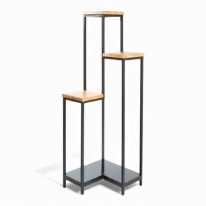 Industrial 3 Tier Wood & Metal Plant <b>Stand</b> <b>Corner</b> Display Rack Modern Indoor Flower Pot Holder - Product Image 1