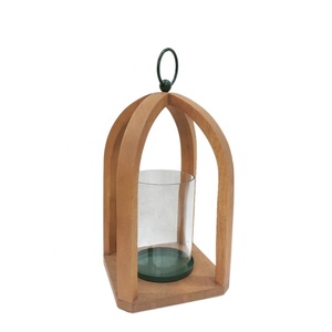 Set of 2 Glass Iron & Wood <b>Candle</b> <b>Pillar</b> Holder Clay <b>Colour</b> Large Size <b>Candle</b> Holder and <b>Candle</b> Stand for Home Decor - Product Image 4