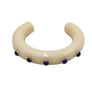 กำไลอะคริลิครูปทำจากเรซินขนาดใหญ่สุดอินเทรนด์สำหรับผู้หญิงกำไลสไตล์นางฟ้าแบบหนาหลากสี - Product Image 5