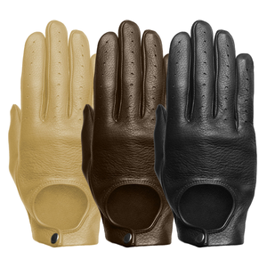 Precio al por mayor Guantes de conducción de la mejor calidad Guantes de conducción de cuero de piel de venado aerodinámicos para mujer - Product Image 4