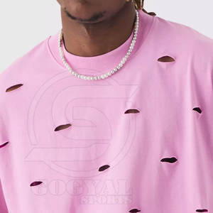 T-shirts pour hommes de haute qualité en coton, en vrac, avec étiquette privée, effet délavé - Product Image 4