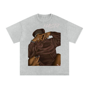 Por encargo de lujo de marca Heavyweight Streetwear de los hombres de gran tamaño 100% algodón negro camiseta gráfica Vintage ácido lavado camiseta - Product Image 5