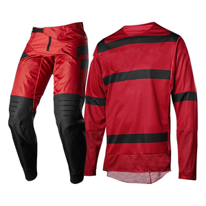 MX JERSEY PANT BMX MTB ชุดแข่งมอเตอร์ไซค์วิบากสีดำแดงออกแบบได้ตามต้องการ - Product Image 1