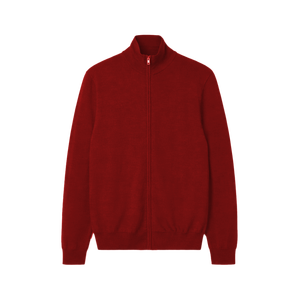 Suéter de Punto con Cierre Completo para Hombre, Cuello Alto, Chaqueta Casual de Invierno, 100% Algodón, Transpirable, con Logotipo Frontal - Product Image 4