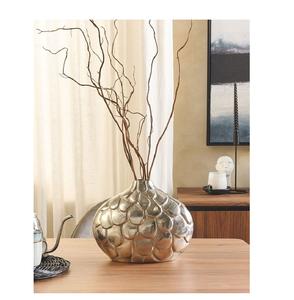 Handmade Shiny Polished Metal Flower <b>Vase</b> Decorative Handcrafted Metal Flower Pots for Weddings & Parties - Product Image 3