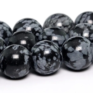ลูกปัดหินอัญมณีทรงกลมเรียบลายเกล็ดหิมะธรรมชาติขนาด4มม. ดีไซน์ทันสมัย - Product Image 2