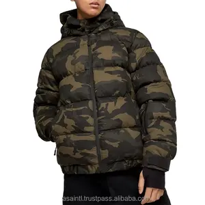 Benutzer definierte Daunen Camo Puffer Jacke für Männer Puff Parka Logo Gepolsterter Mantel Herren Daunen Winter Wind breaker Bubble Jacken