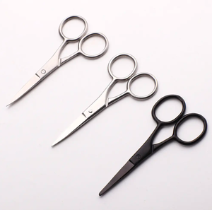 Ciseaux de toilettage professionnels tête ronde conception sûre pour les cils nez sourcil coupe petits ciseaux incurvés coupe cheveux - Product Image 1