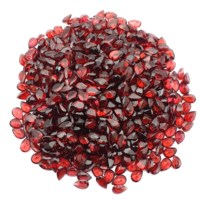 Pierre précieuse naturelle de grenat rouge de haute qualité, taillée en forme de poire, facetée, de 3 à 9 mm, avec iridescence, certifiée GTC, pour la fabrication de bijoux