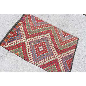 Alfombra Turca, Alfombra Vintage de 2.8x4 pies, Alfombra de Lana con Puntos Rojos y Verdes - Product Image 4