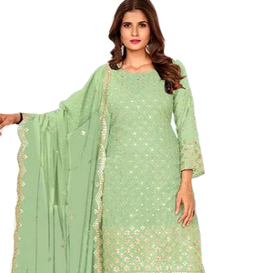 Muy demandado Hermoso diseño Trabajo de secuencia múltiple Trabajo de belleza interior Boda y compromiso Especial Salwar Kameez - Product Image 1