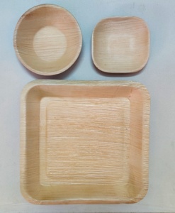 Assiettes jetables carrées en feuille de palmier biodégradables et compostables écologiques pour les fêtes, mariages et événements - Product Image 2