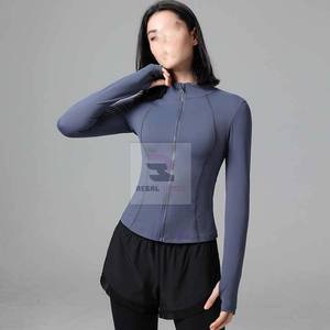 Chaqueta de manga larga con cremallera Chaquetas deportivas de Yoga de alta calidad para mujer - Product Image 6