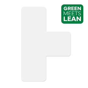 LongLife Eco - Marcaje de Suelo en T, autoadhesivo, 50 unidades / paquete, 100 x 150mm (An x L), Blanco - LGECO-50-T-02 - Product Image 1