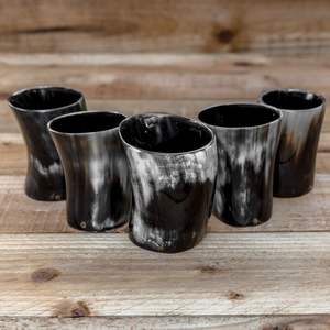 Buffalo Horn Beer Mug Reusable Vintage Tumbler Halloween Pattern Leak-Proof for Home Party Hiking Hotel Gift Idea - Product Image 1