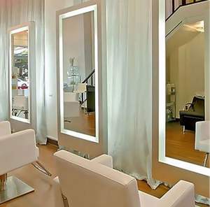 Miroir de salon moderne à LED de luxe avec miroirs de barbier Fauteuils à shampoing en métal pour stylistes - Product Image 3