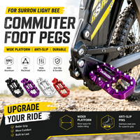 JFG CNC Aluminium-Fußrasten für Sur Ron Light Bee X S Elektrofahrrad, Breite Plattform, Rutschfeste Pedale, Montage-Kit