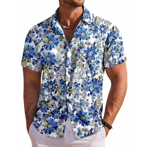 Chemise hawaïenne à manches courtes pour homme, imprimé, boutonnée, décontractée, pour le printemps 2026 - Product Image 1