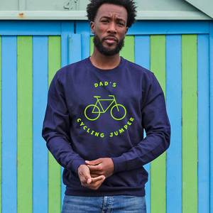 Nueva llegada de alta calidad básica de gran tamaño papá ciclismo Jumper impreso cuello redondo hombres sudadera personalizada algodón mezclado sudadera - Product Image 4