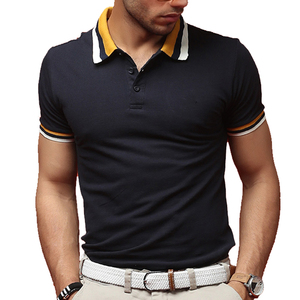 Chemises de golf décontractées respirantes en coton à manches courtes brodées pour hommes, grande taille, personnalisables avec logo OEM, vente en gros - Product Image 3