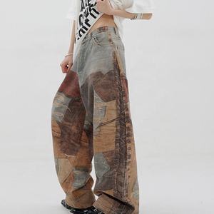 Pantalones Cargo de Mezclilla para Mujer, Diseño OEM de Última Moda, Cintura Media, Largo hasta la Rodilla, Estilo Casual, con Estampado Vintage, Corte Holgado - Product Image 5