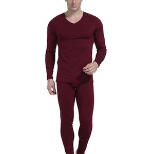 Conjunto de Ropa Interior Térmica Ecológica para Hombre, Conjunto de 2 Piezas de Manga Larga con Cuello Redondo, Ropa de Otoño e Invierno - Product Image 1