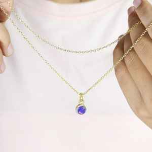 Lavender Fire Ethiopian Opal Pendant <b>Necklace</b> For Women Minimalist Vintage 925 Sterling Silver 14K Gold Plated Jewelry - Product Image 3