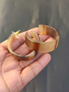 Boucles d'oreilles pendantes en corne de buffle écologiques de qualité supérieure, bijoux élégants faits à la main, modernes pour femmes, idée de cadeau de mariage unique - Product Image 3