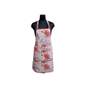 普通围裙印度块印花100% 透气20层棉83厘米厨房围裙待售