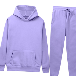 Ensemble de survêtement violet lavande avec sweat à capuche et pantalon de jogging pour hommes et femmes, vêtements de sport décontractés d'hiver, vente en gros, usine OEM, logo personnalisé - Product Image 6