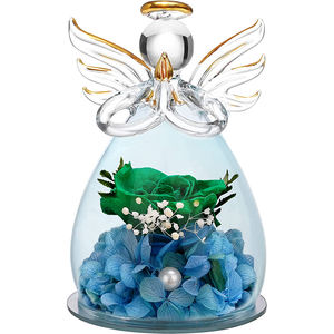 Vente en gros Hot Seller Fleurs éternelles pour toujours haut de gamme Roses éternelles préservées Fleurs immortelles en dôme de verre Figurine d'ange - Product Image 6