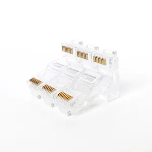 Conector modular Cat6 RJ45 de 8 pinos, conector modular Cat6 para rede Cat 6 Ethernet UTP, cabo RJ45, conector de cristal, oferta imperdível