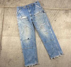 กางเกงยีนส์ขาตรงเข่าสองข้างของผู้ชายเสื้อผ้าแนวสตรีทระบายอากาศได้ดีไม่มีรอยขาด - Product Image 5