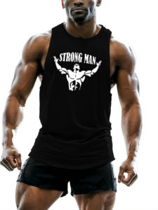 Camiseta de gimnasio de algodón orgánico 100% con estilo, camiseta sin mangas transpirable informal con estampado 3D de verano Premium para hombre al por mayor - Product Image 2