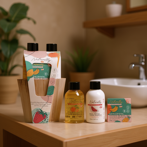 Set da Viaggio per la Cura della Pelle in Legno Naturale con Barattolo da Bagno Essenziale - Product Image 3