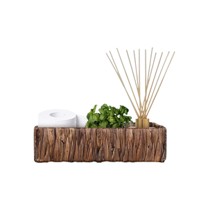 Nouveautés panier de rangement en jacinthe d'eau brune pour étagères paniers en osier pour organiser des paniers de salle de bain naturels - Product Image 1