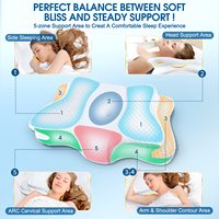 Bantal serviks busa memori untuk leher & penghilang nyeri bahu, dukungan kontur ergonomis untuk Tidur samping/perut/punggung