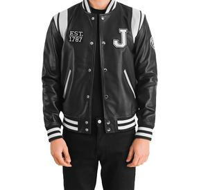Veste Letterman haut de gamme avec manches en cuir originales et veste de baseball College Body en laine pour homme - Product Image 1