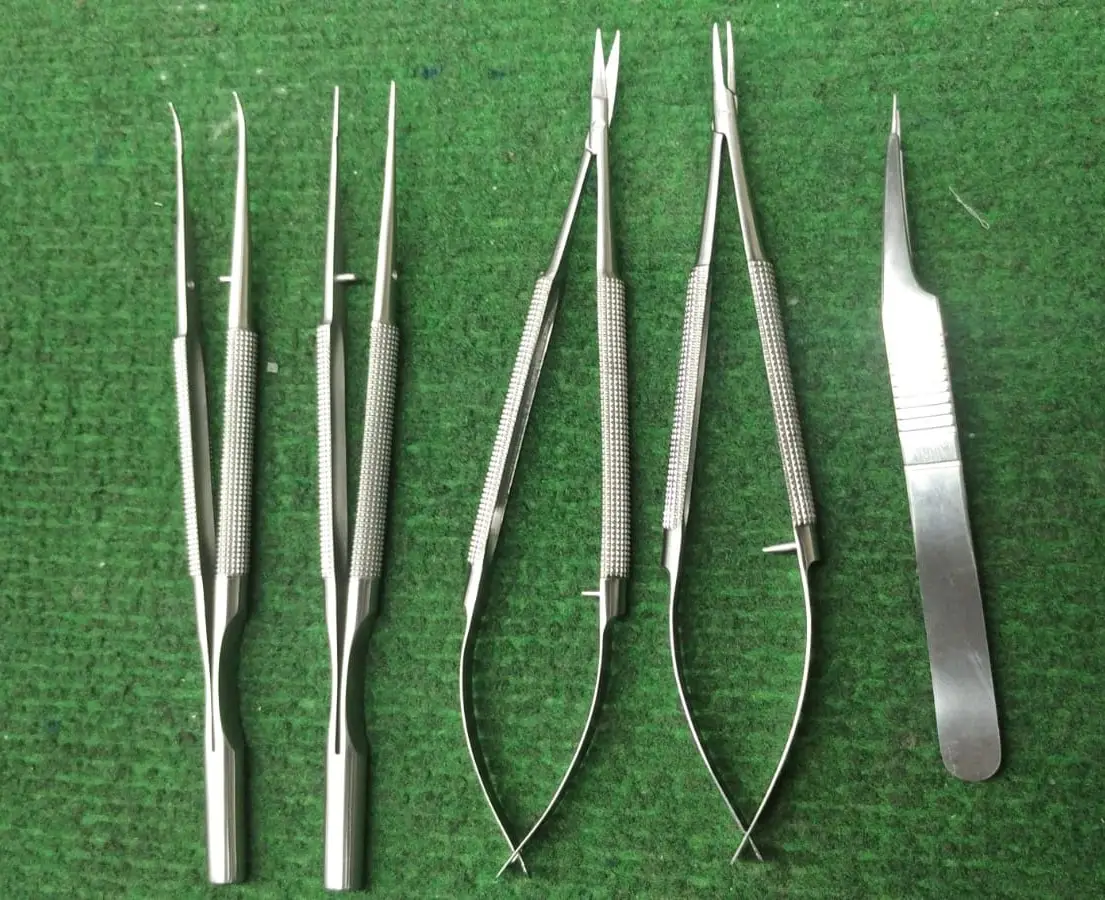 Microchirurgische Instrumenten Set Titanium Micro Pincet Naaldhouders Schaar Pincet Gezondheid En Medische Chirurgie Instrumenten