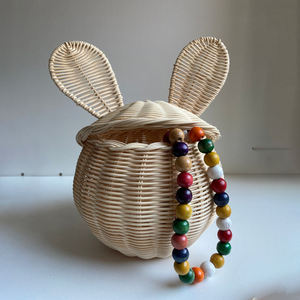 Cute Boho Animal Shaped <b>Basket</b> for Baby Clothing and <b>Toys</b> <b>Storage</b> Cheapest Wholesale Price Rattan <b>Baskets</b> With Lid - Product Image 6