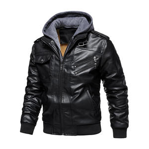 Chaqueta de Cuero Premium para Hombre con Capucha, Diseño Personalizado, Elegante, Cómoda, Duradera, Cálida, Moda Casual, Ropa de Calle, Venta al por Mayor - Product Image 1
