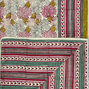 Jaipur เตียงเดี่ยวทำจากผ้าฝ้ายเนื้อนุ่มทำด้วยมือทำจากผ้า100% พิมพ์ลาย dohar แบบดั้งเดิม - Product Image 1