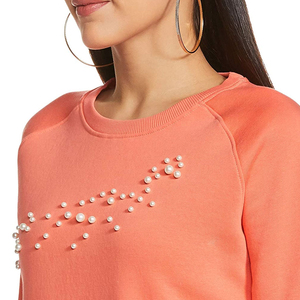 Pull-over en coton décontracté personnalisé 2025 pour femmes, style streetwear avec impression de logo, col rond, service d'hiver OEM - Product Image 5