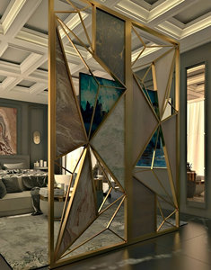 ฉากกั้นห้องทำจากสแตนเลสแบบทันสมัยแผ่นกั้นผนังกั้นเพื่อความเป็นส่วนตัวสำหรับห้องนั่งเล่น - Product Image 4