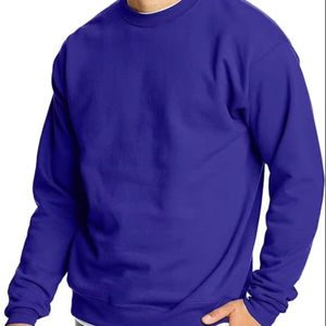 Sweat-shirts en molleton pour homme, coupe classique, col rond, pull long, broderie, motif imprimé d'hiver, design uni, personnalisable - Product Image 1